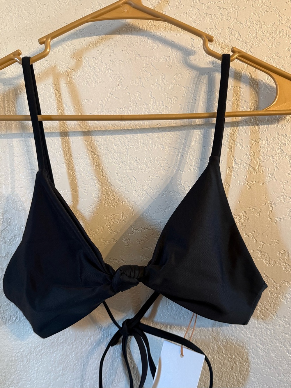 NWT Quince Black Knot Front Bikini Top Large Sustainable Swim